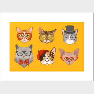 cats heads collection Posters and Art